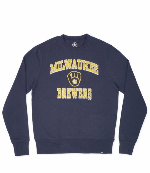 milwaukee brewers crew neck sweatshirt