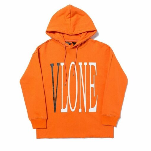 orange and white vlone hoodie