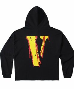 vlone hoodie black and yellow