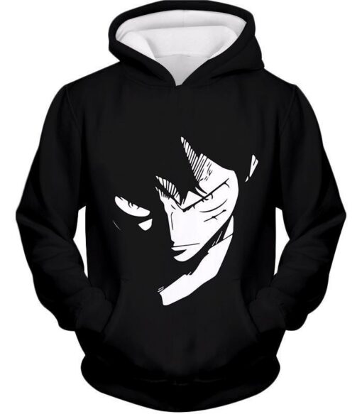 one piece black hoodie