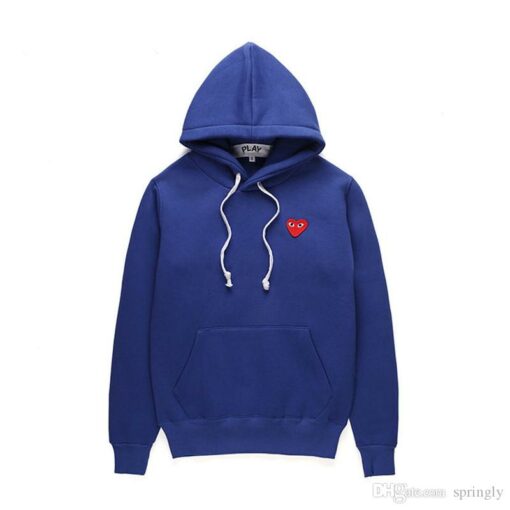 cdg hoodie blue