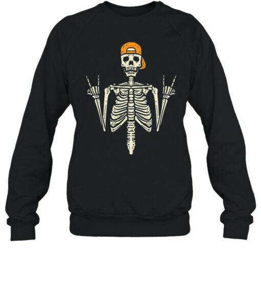 skateboarding skeleton sweatshirt