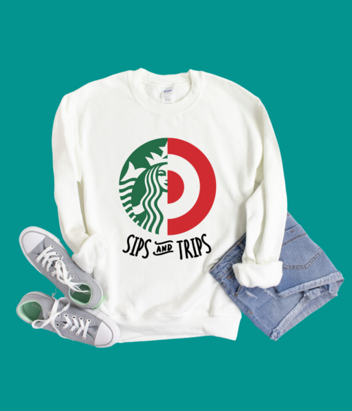 sips and trips sweatshirt