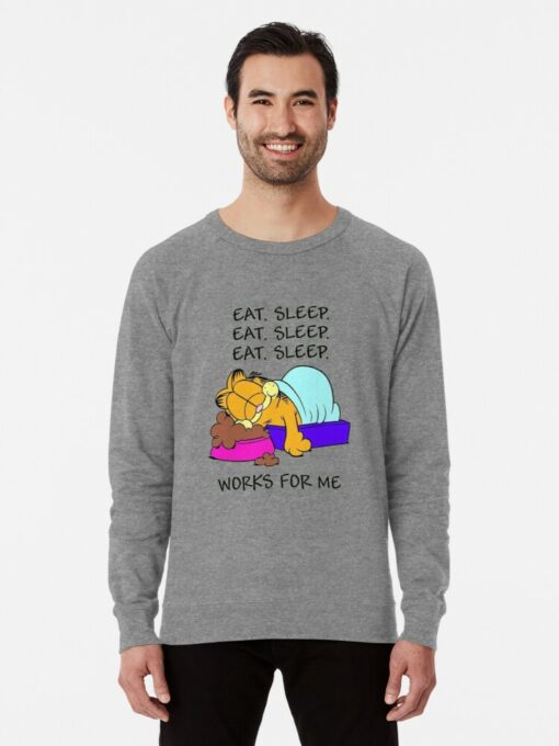 garfield eat and sleep sweatshirt