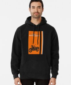 orange and black graphic hoodie