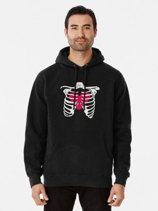 skeleton heart hoodie