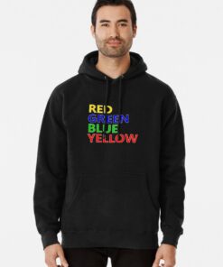 red green blue yellow hoodie