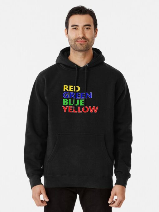 red green blue yellow hoodie