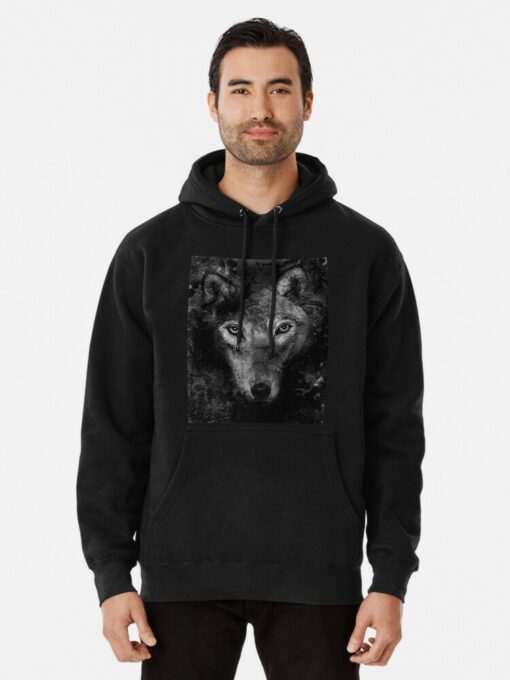 black wolf hoodie