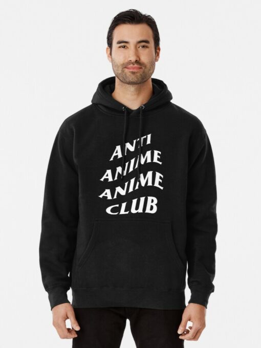 anti anime anime club hoodie