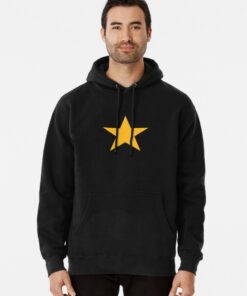 black hoodie with white stars