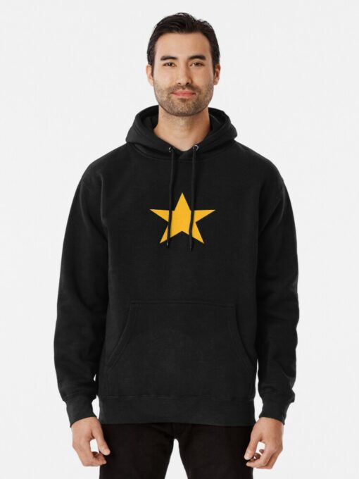 black hoodie with white stars