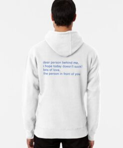 hoodie with message on back