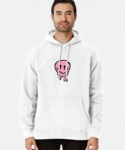 pink hoodie with smiley face