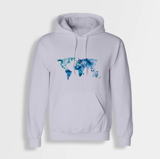 world map hoodie